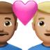 👨🏽‍❤️‍👨🏼 couple with heart: man, man, medium skin tone, medium-light skin tone display on Apple